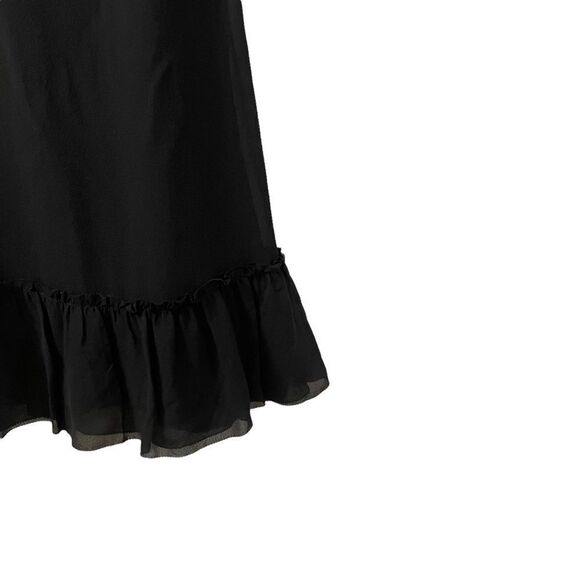 J Crew Black Ruffle Silk Dress Size 0 - Picture 4 of 10